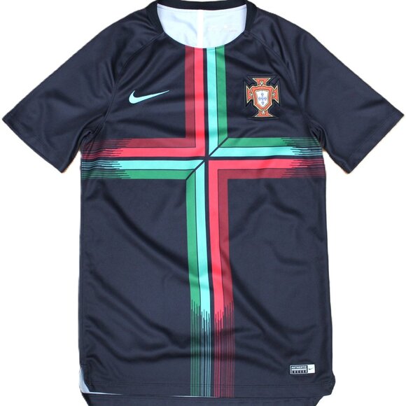 2018 PORTUGAL FC NIKE DRI-FIT JERSEY BLACK WORLD CUP SOCCER Sz SMALL, S